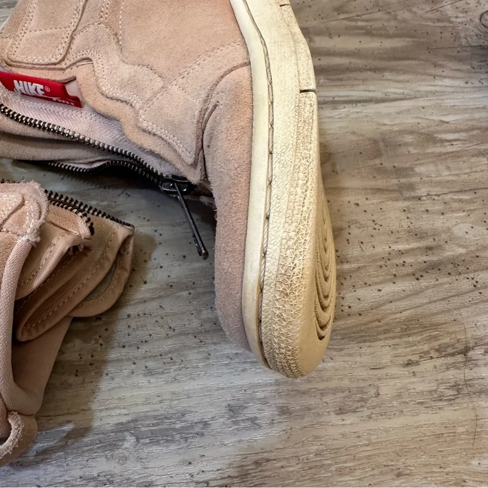 Nike Women's Air Jordan 1 High Zip Particle Beige PinkBronze AQ3742-205 Size 6.5